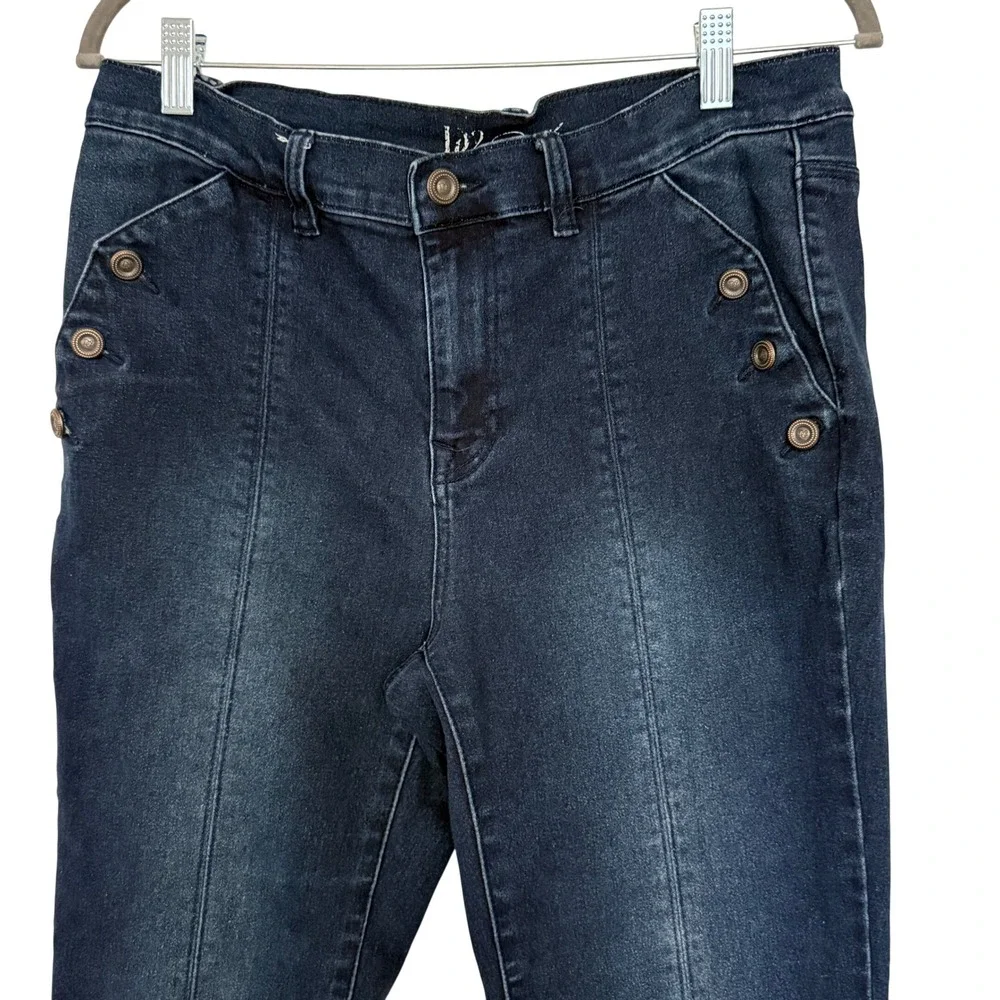 JD2‎ INC International Concepts Womens Dark Wash Straight Jeans  Size 12P Y2K